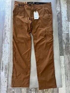 prAna Stretch Zion Slim Pant II Mens 40x34 Sepia Brown Hiking Outdoor NWT